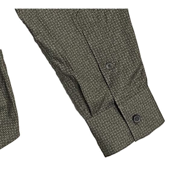 Armani Exchange Dress Shirt Men's Small Long Sleeve Stretch Gray Geo NEW - Picture 8 of 10